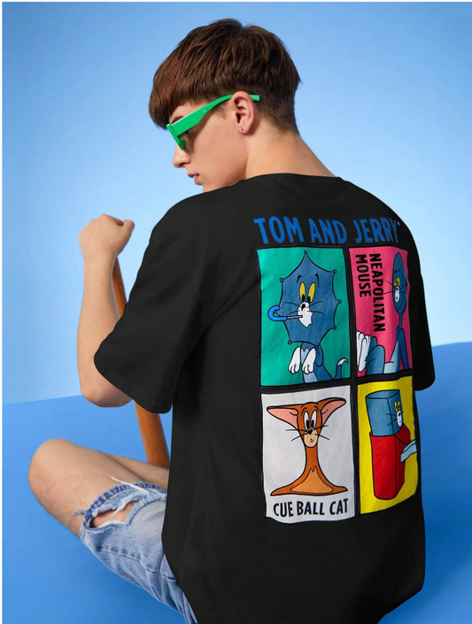 TOM AND JERRY FRONT AND BACKGRAPHIC T-SHIRT