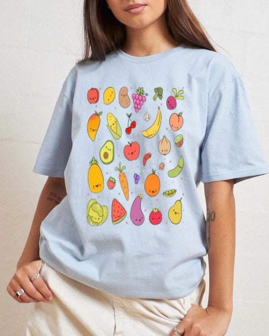 Kawaii fruits and vegetables illustration T-Shirt